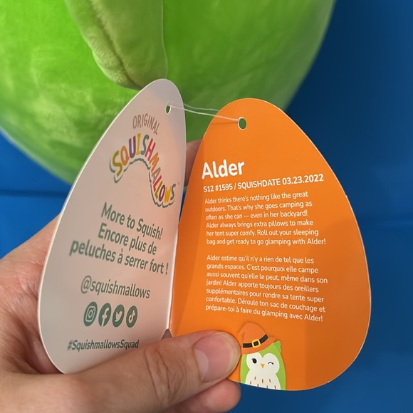 Original SquishMallows Alder Size 12 “ Inch Witch Owl 2022 NWTS - Picture 4 of 9